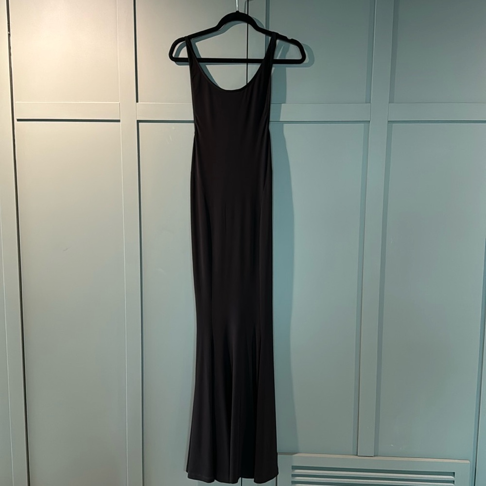 Norma Kamali black fishtail gown, S